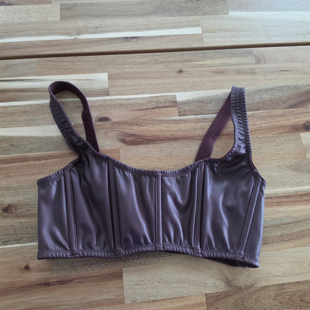 Victorias Secret Faux Leather Corset Top size XS NWT